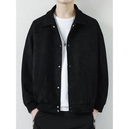 Men's Spring American Retro Suede Fabric Jacket