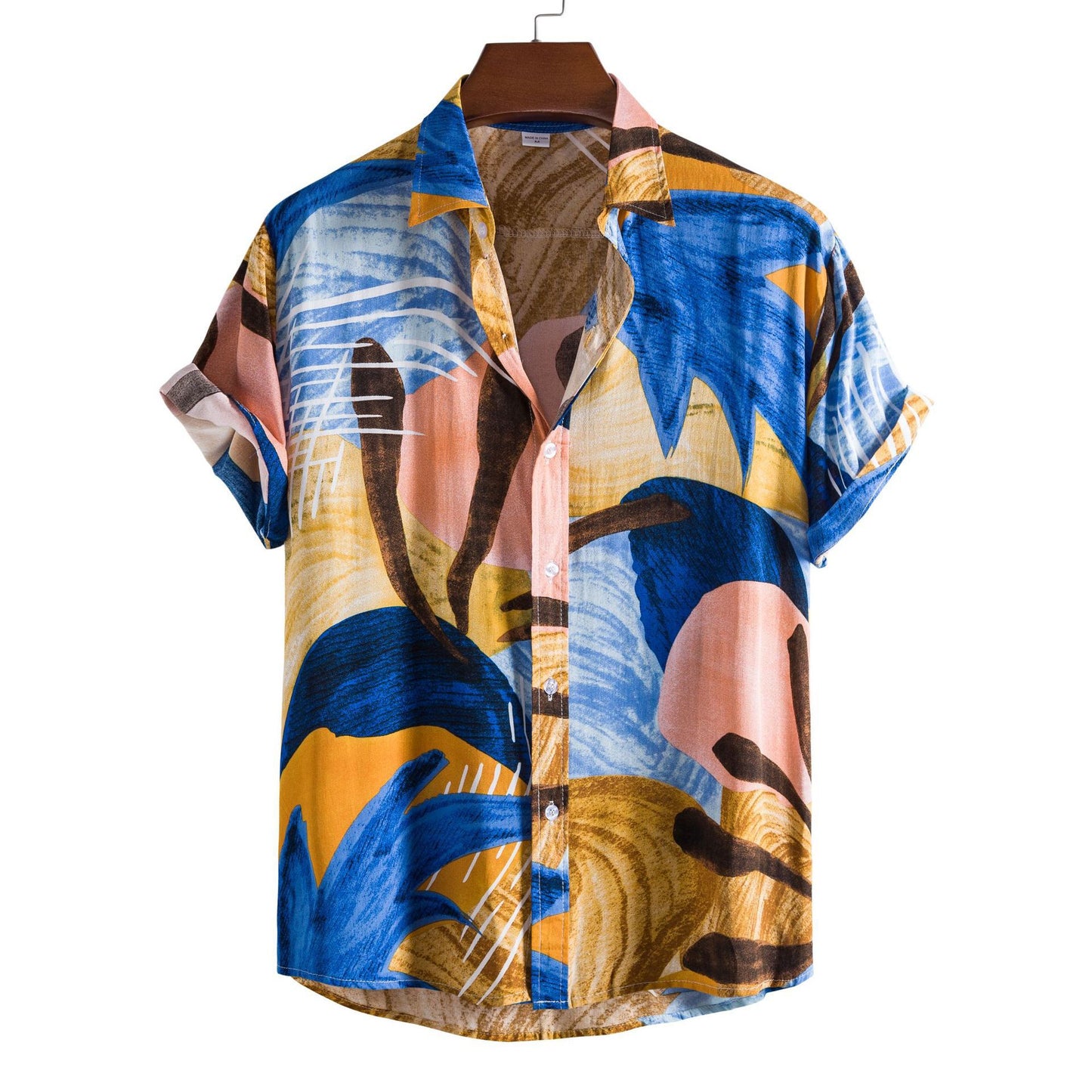 Floral Men's Casual Short Sleeve Printed Shirt