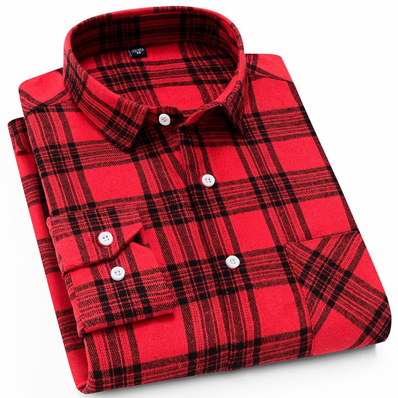 Men's Casual Flannel Long-sleeved Shirt