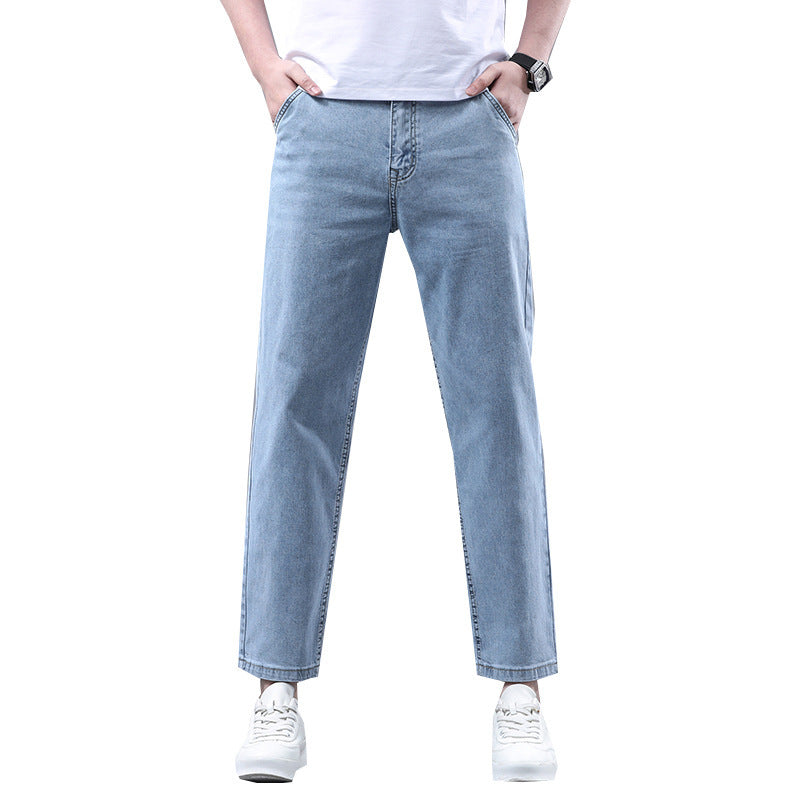 Men's Slim Fit Cropped Casual Light-colored Jeans