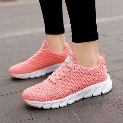 Foreign Trade Large Size Flying Woven Women's Shoes Cross-Border Autumn Sports Shoes Running Shoes Ladies Students Lightweight Travel Shoes