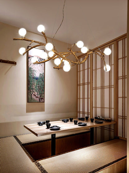 Restaurant Chandelier Decorative Tree Branch Lights Zen Japanese Wabi-sabi Wind Lamps