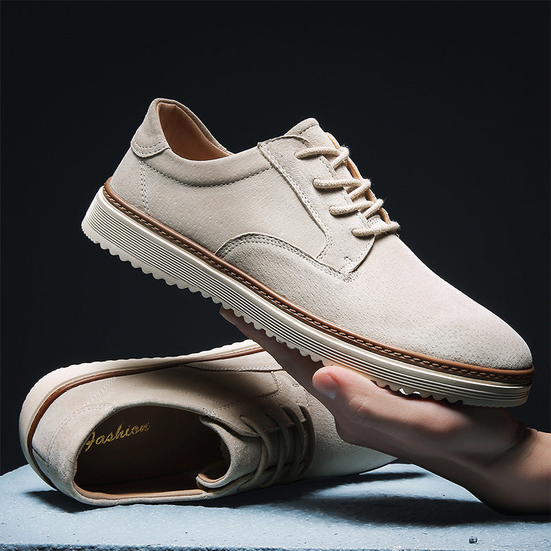 All-match Male Apricot Korean Small Leather Casual Shoes