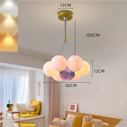 Bedroom Chandelier Nordic Lamps Creative Moon Bubble Lights