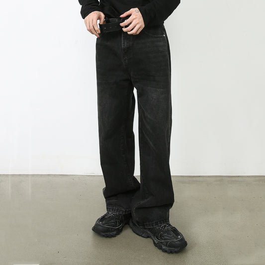 Loose Straight Jeans Men's Wide Leg Pants Trousers