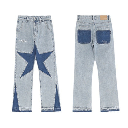 High Street Fashion Brand Washed Worn Jeans