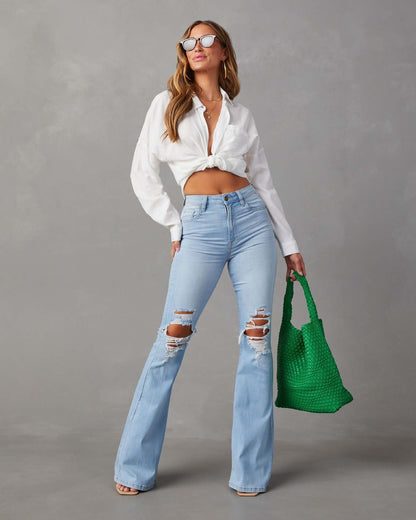 Fashion Temperament Wide-leg Jeans Women