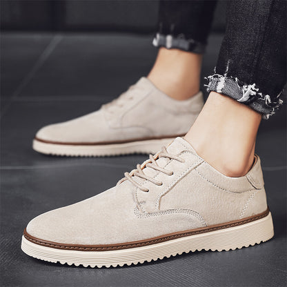 All-match Male Apricot Korean Small Leather Casual Shoes