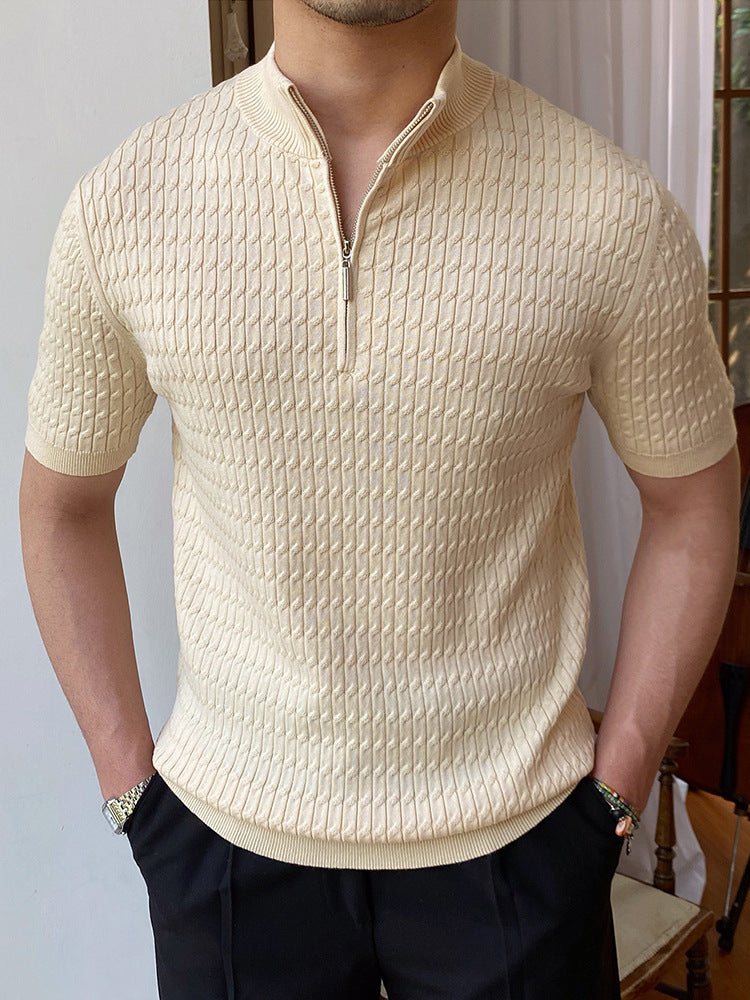 Men's Fashion Casual Stand Collar Knitwear Top