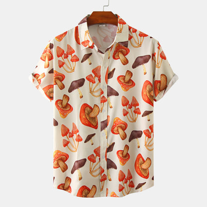 Men's 3D Digital Printing Casual Short-sleeved Floral Shirt