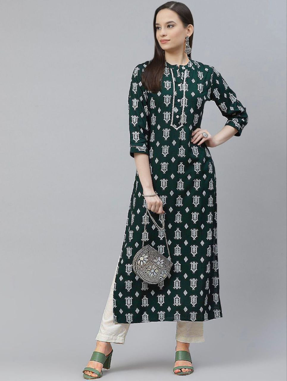 Plus Size Heavy Rayon Kurti Set