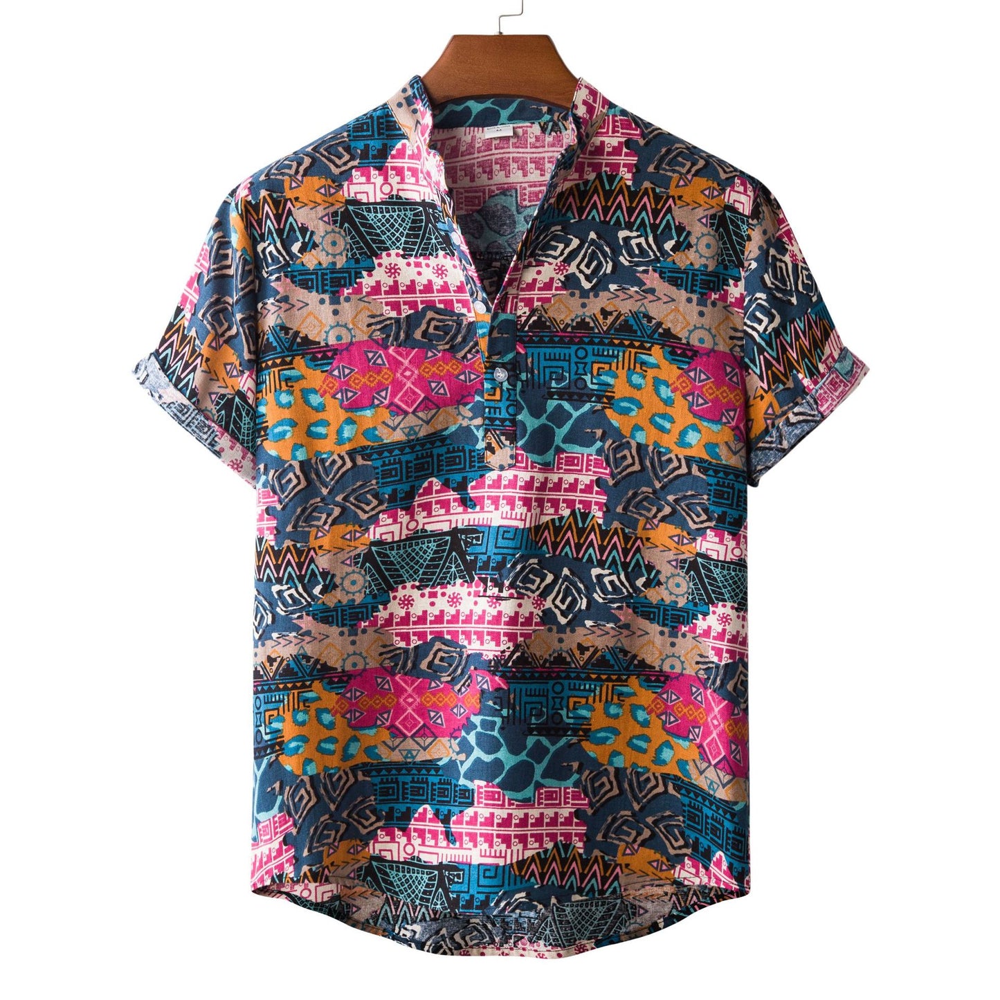 Men's Versatile Casual Linen Floral Shirt