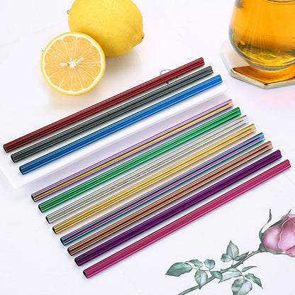 Drinking Straw Reusable Metal Straw Set Heart-shaped Bubble Tea Straws