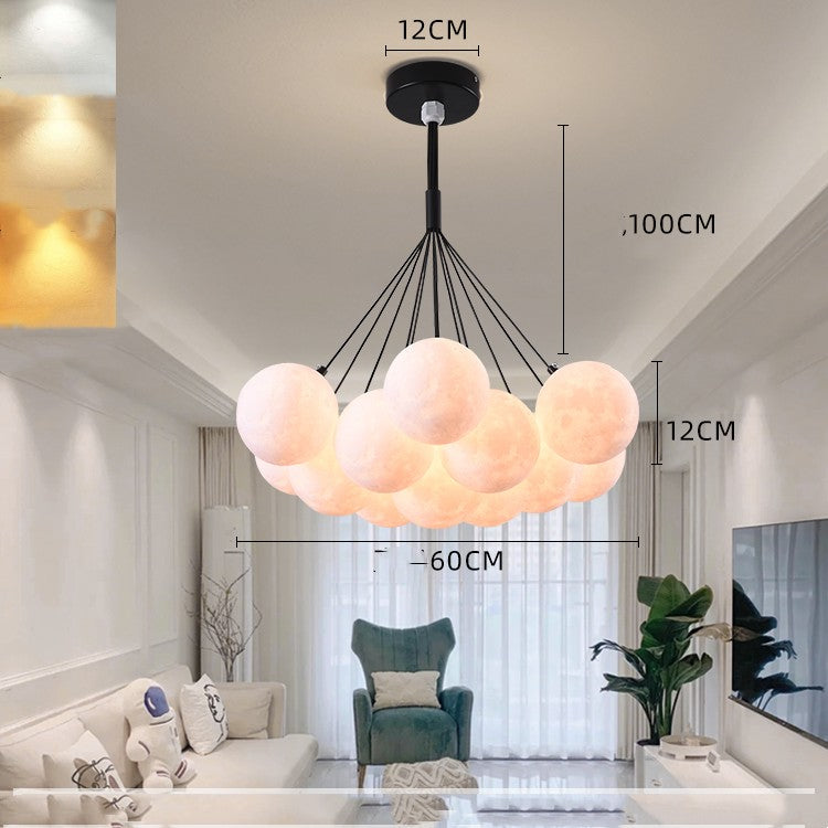 Bedroom Chandelier Nordic Lamps Creative Moon Bubble Lights