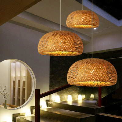 Bamboo Woven Simple Japanese Creative Pastoral Chandelier