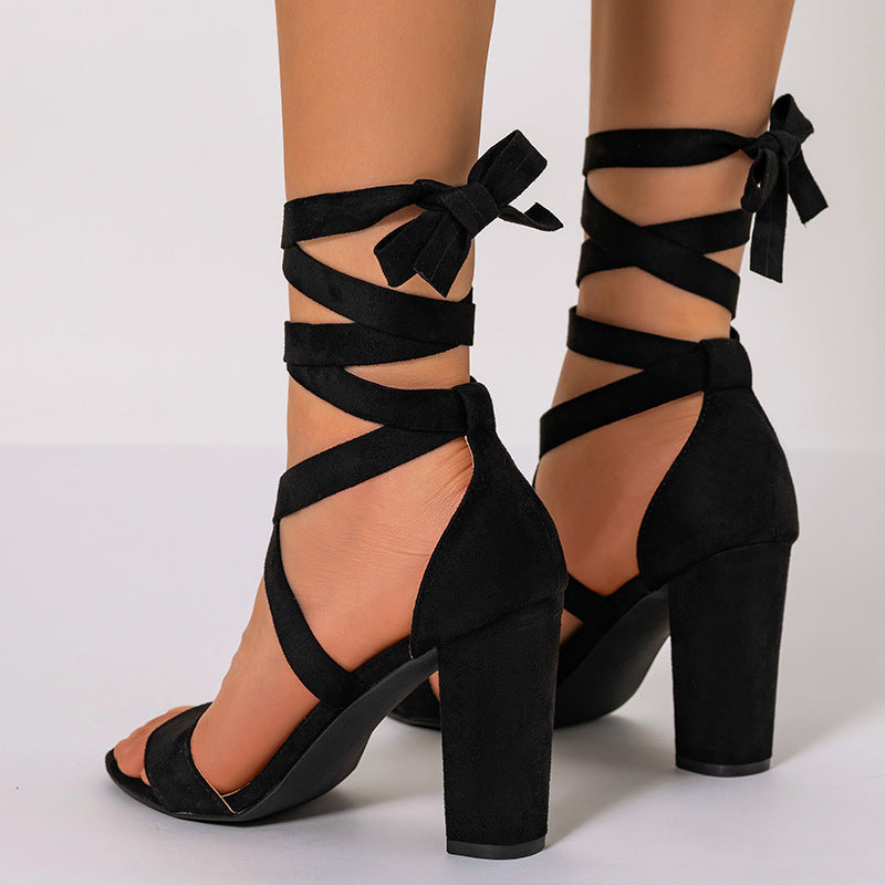 Women's Fashion High Heel Anklet Cross Strap Sandals