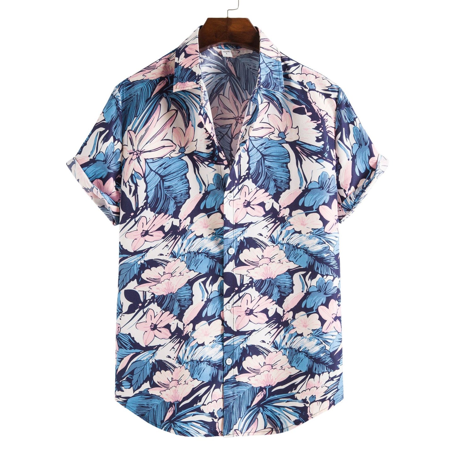 Printed Casual Men's Short-sleeved Shirt Lapel