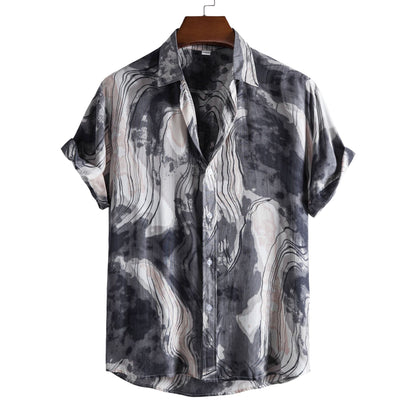 European-size Floral Casual Short-sleeved Shirt