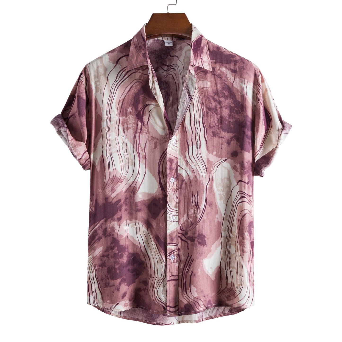 Floral Men's Casual Short Sleeve Printed Shirt