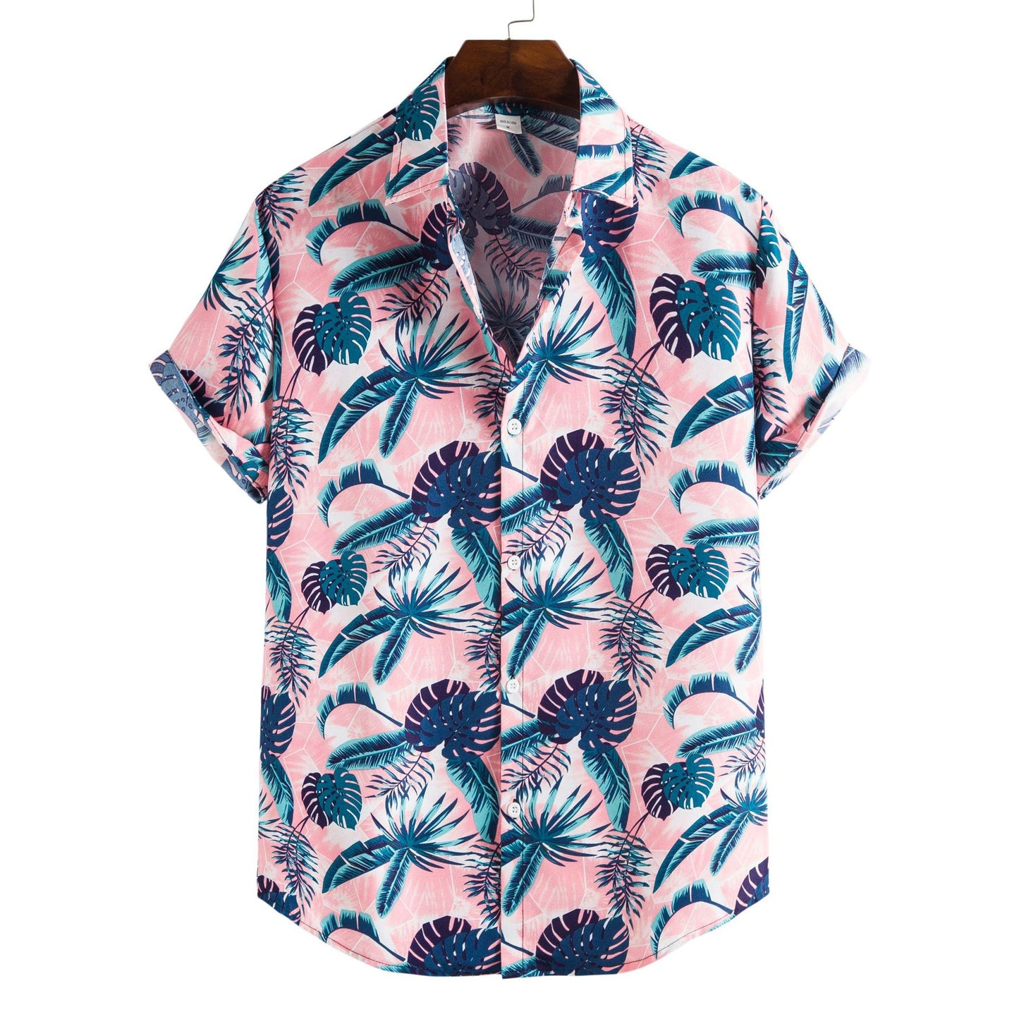 Printed Casual Men's Short-sleeved Shirt Lapel