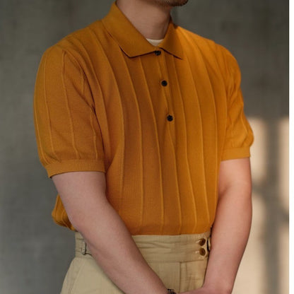 Summer New Ice Silk Short Sleeve Knitted Men