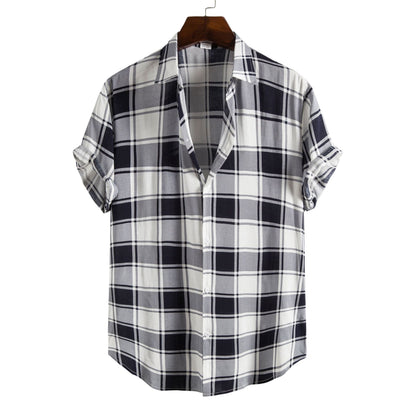 Printed Casual Men's Short-sleeved Shirt Lapel