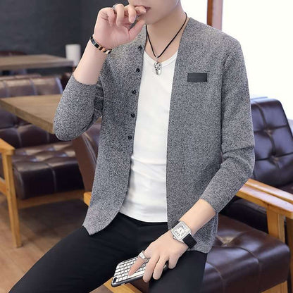 Thin Long-sleeved Slim-fit Sweater Jacket Men