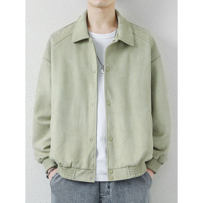 Men's Spring American Retro Suede Fabric Jacket