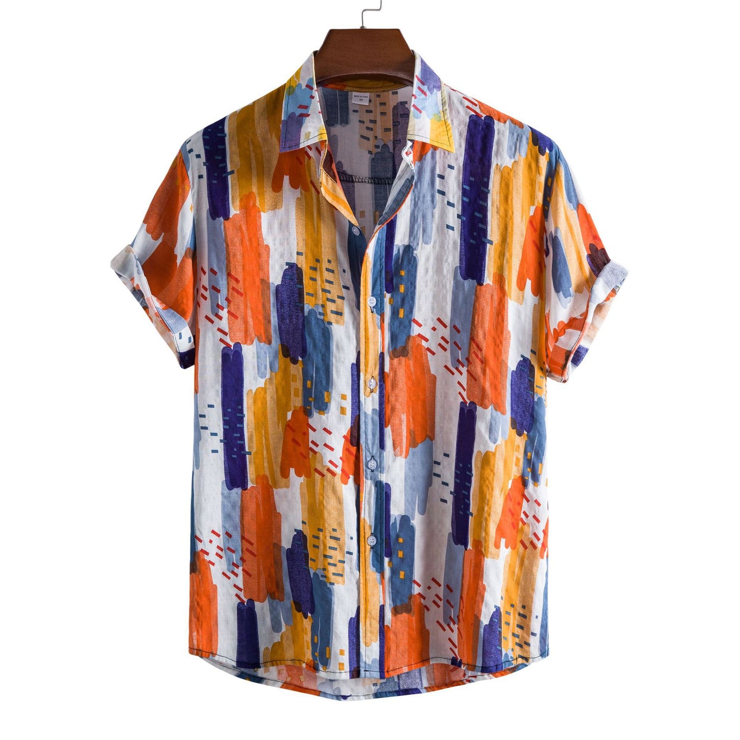 Floral Men's Casual Short Sleeve Printed Shirt