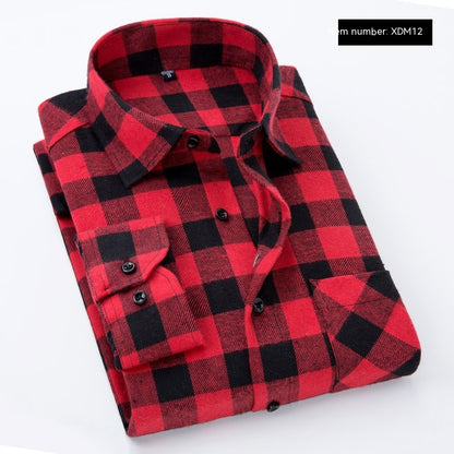 Men's Casual Flannel Long-sleeved Shirt