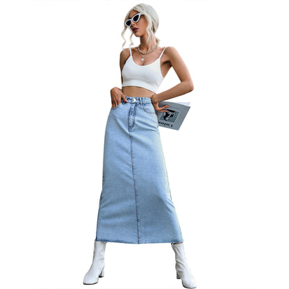 Women's Casual Trend High Waist Slimming Denim Skirt