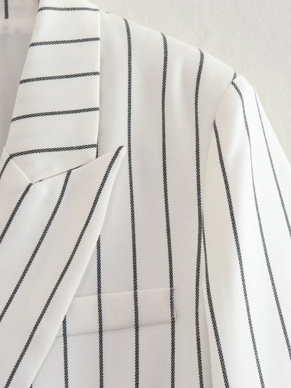 European And American Style Casual Loose Striped Commuter Suit Jacket