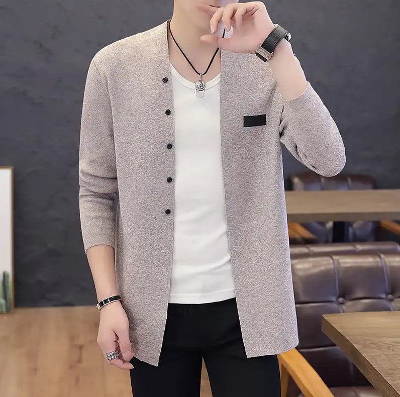 Thin Long-sleeved Slim-fit Sweater Jacket Men