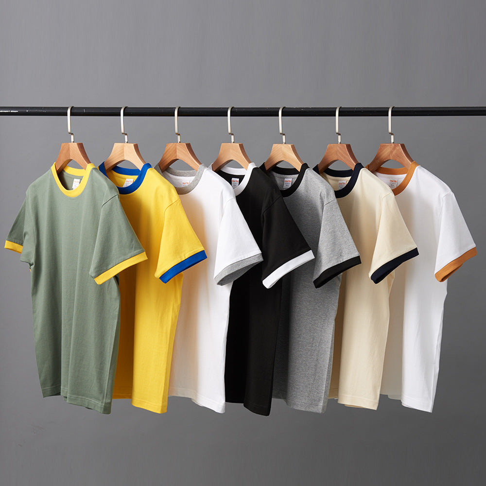 Men's T-shirt Solid Color Blank Round-neck Shirt