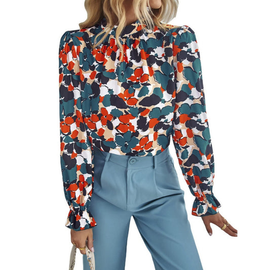 Printed Top Casual Vacation Shirt Fashion Women's Wear