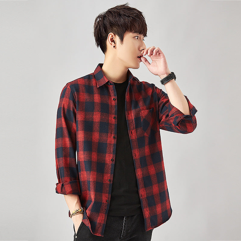 Men's Casual Flannel Long-sleeved Shirt