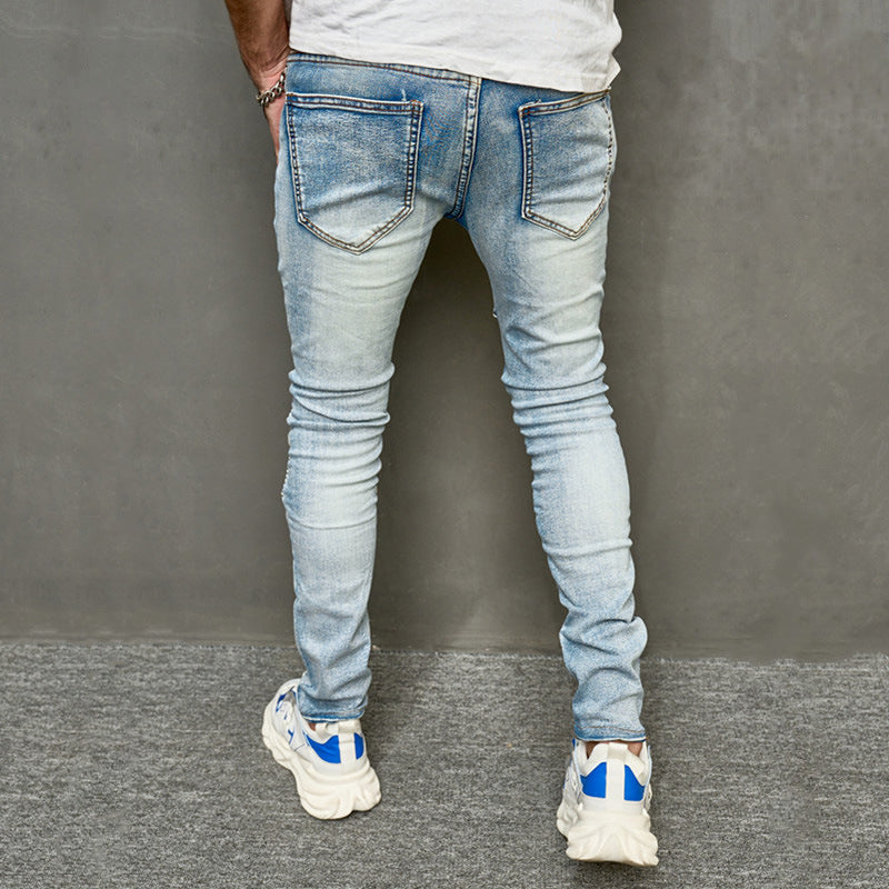 Men's American-style Ripped Slim Jeans