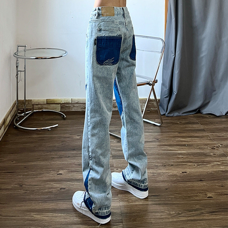 High Street Fashion Brand Washed Worn Jeans