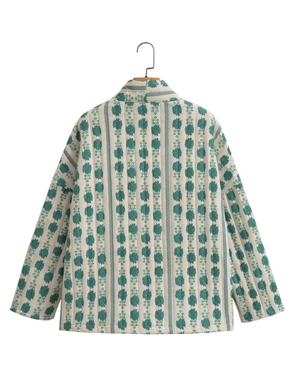 Women's Printed Loose Ethnic Style Cotton-padded Coat Coat