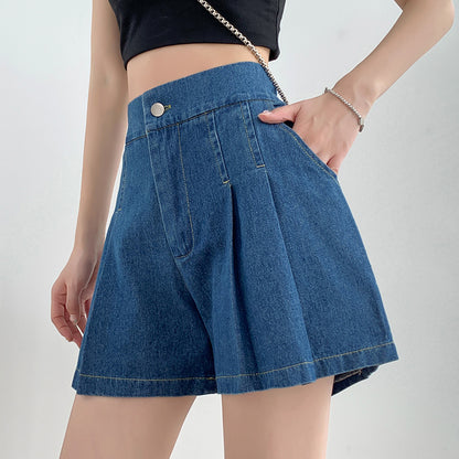 Elastic Waist Denim Shorts Women's Summer Plus Size