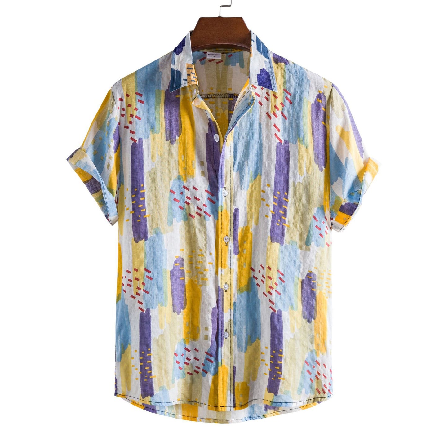 Floral Men's Casual Short Sleeve Printed Shirt