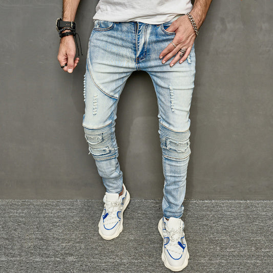 Men's American-style Ripped Slim Jeans