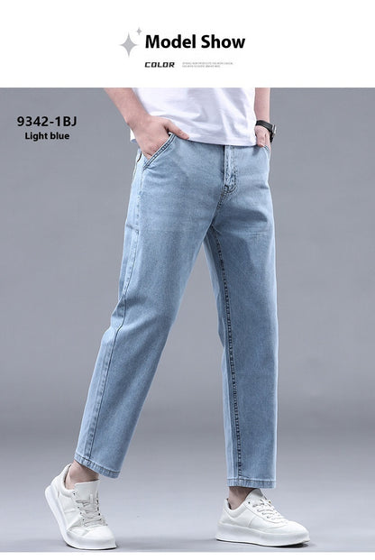 Men's Slim Fit Cropped Casual Light-colored Jeans