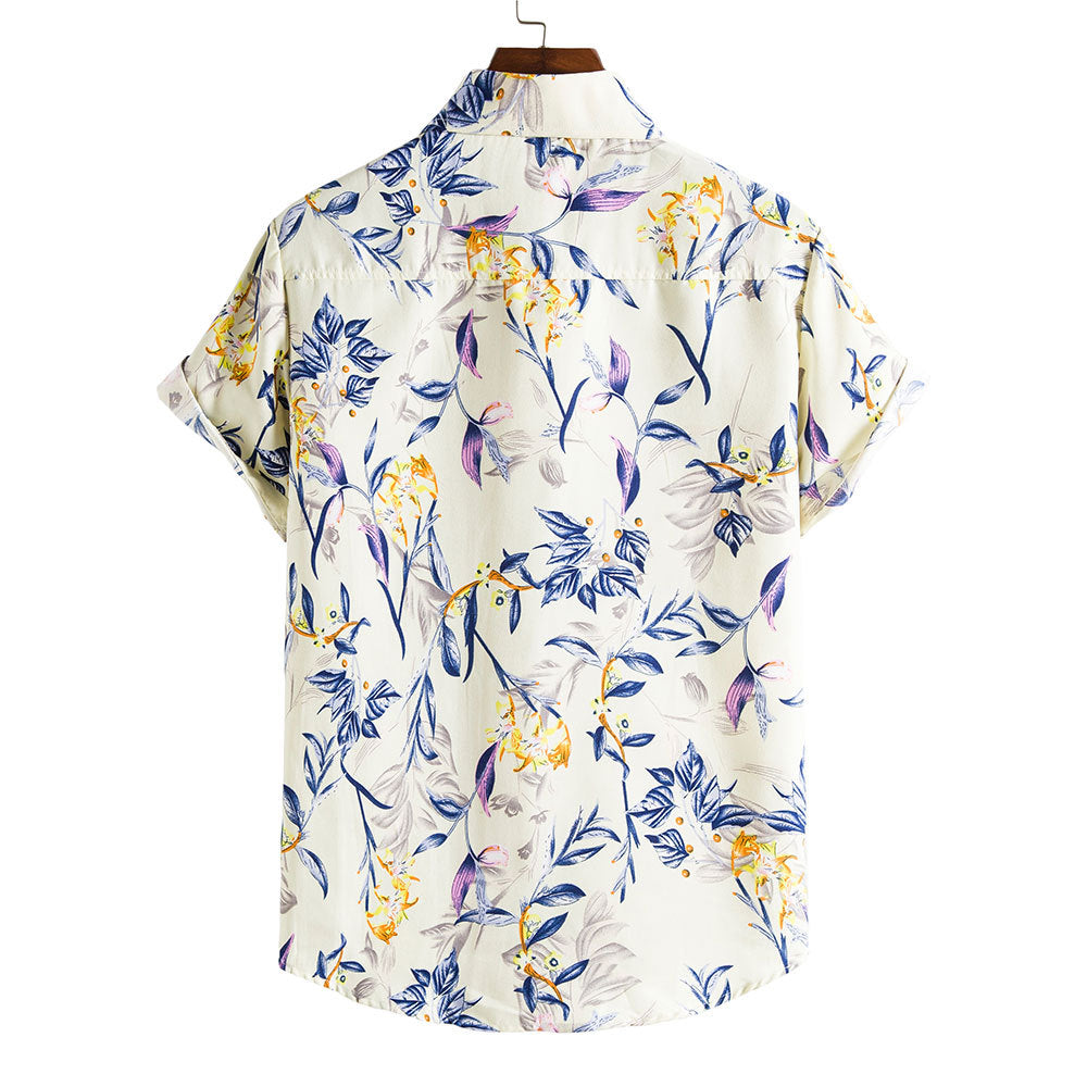 Men's Short-sleeved Casual Holiday Floral Shirt