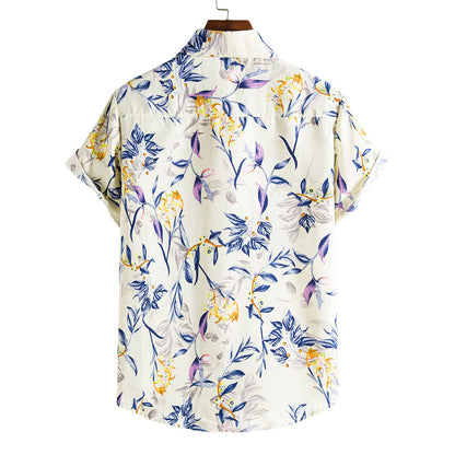 Men's Short-sleeved Casual Holiday Floral Shirt