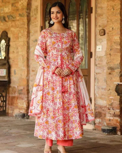 Hand work, Embroidered 3 piece Anarkali Suit