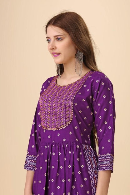 Beautiful Rayon Fabric nayra cut Kurti and set