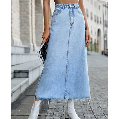 Women's Casual Trend High Waist Slimming Denim Skirt