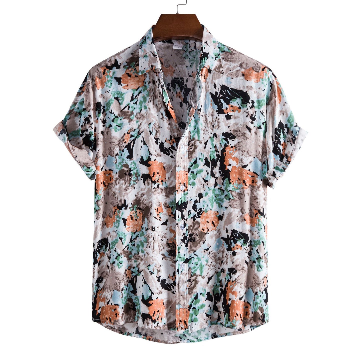 Floral Men's Casual Short Sleeve Printed Shirt