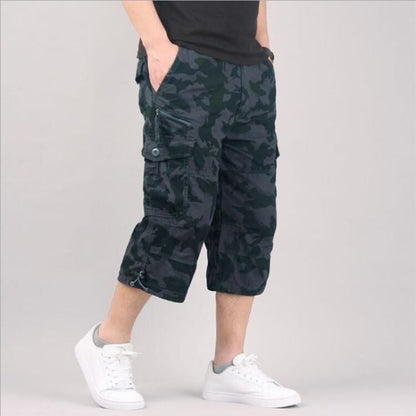 Men's Loose Cropped Pants Tooling Multi-pocket Pants